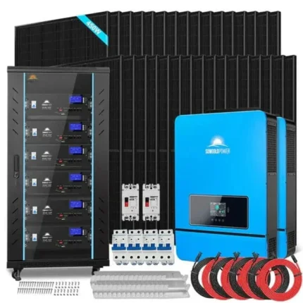 SunGoldPower | Off Grid Solar Kit 20kW 48VDC 120V/240V LiFePO4 30.72kWh Lithium Battery 32 X 450 Watts Solar Panels SGR-20K30E
